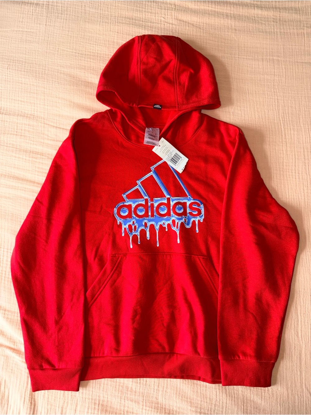 Adidas Boys Red Graphic Hoodie L 14–16 NWT
